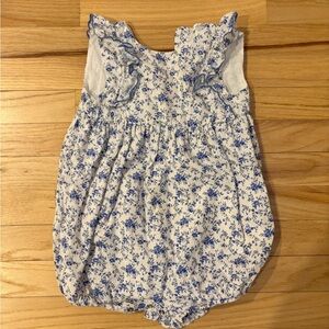Ralph Lauren White and Blue Floral Kids Romper